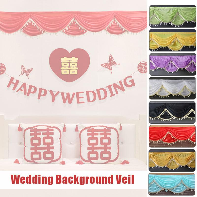 3/6M Faux Silk Swag Drape For Wedding Backdrop Curtain Stage Background Birthday Decoration Xmas Event Party Supplies Wholesale