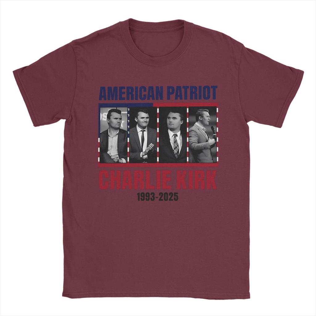 Mens TShirt Charlie Kirk American Patriot Creative 100 Cotton Tee Shirt Short Sleeve T Shirt Round Collar Clothes Present