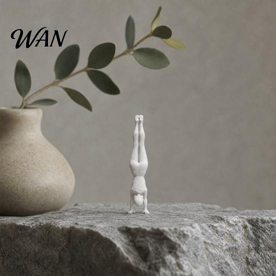 Nordic Style Sculpture Inverted Girl Figurine, 3D Printed Athlete Statue, White Decorative Statue Sporty for Home Table Shelf Decor Muscle Line