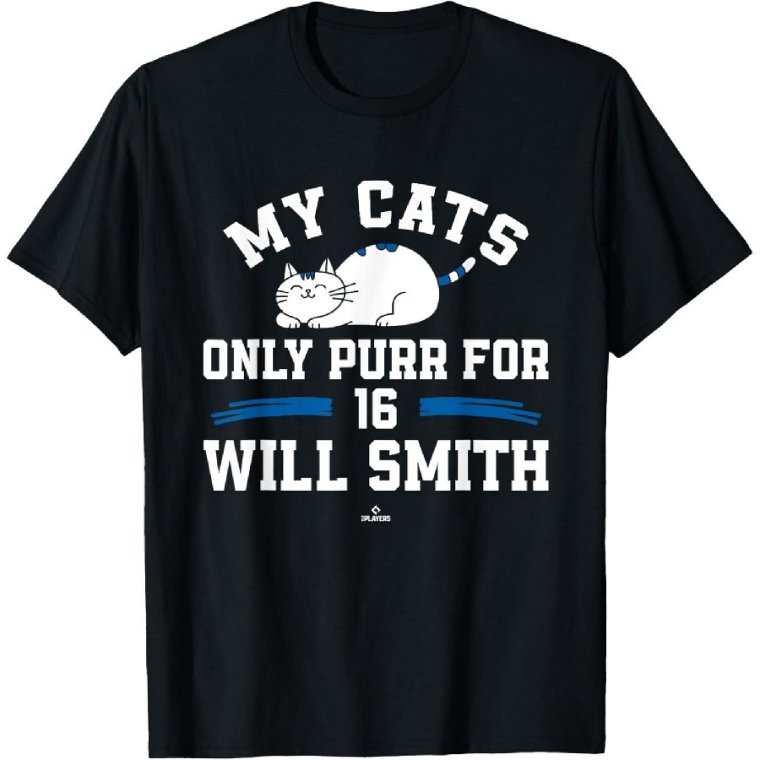 Cat Lovers for Will Smith Los Angeles Baseball MLBPA T-Shirt1 S
