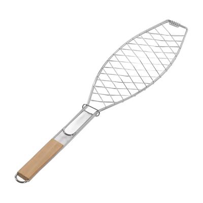 Stainless Steel Fish Grill Basket Compact Easy To Store Grilling Basket with Handle for Outdoor