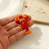 1 Piece 304 Stainless Steel Ocean Pendants 18K Gold Plated Red Enamel Lobster Charms For Jewelry Necklace Making 5.3cm x 3.2cm