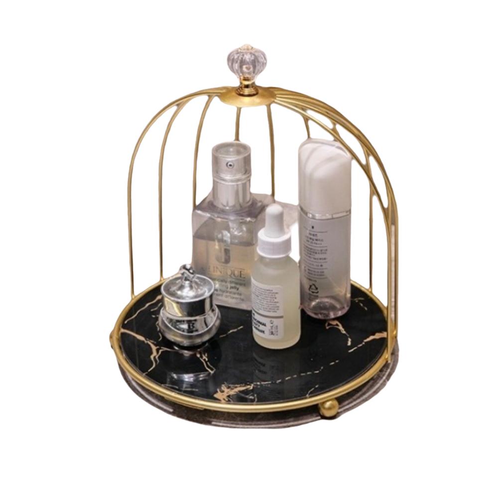 Double-layer Makeup Storage Shelf Large-capacity Bird Cage Holder Cosmetic Shelf  Storage Rack