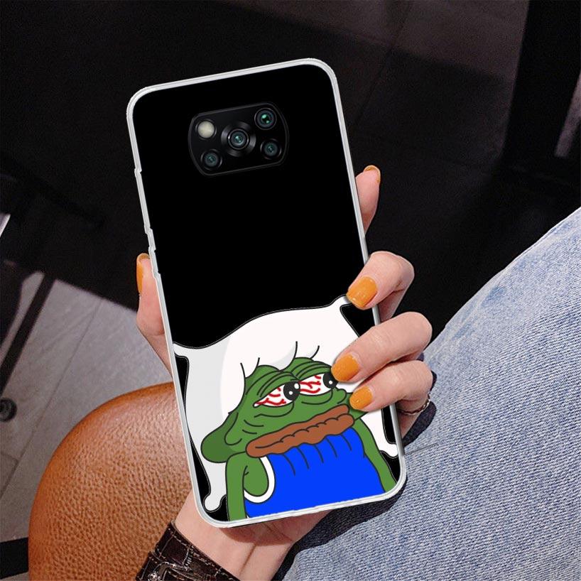 Cute Frogs Party Sad Pepe Phone Case For Xiaomi Poco X7 X6 X5 Pro F7 Ultra Redmi 15C 15 13C 13 12C 12 10 10A 10C 9 9A 9C 9T Cove