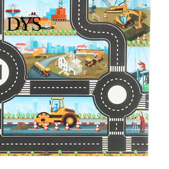 Model Decor Game Mat Identify Ability Vivid Fabric Urban Construction Engineering Small Map Toy for Kids Road Sign