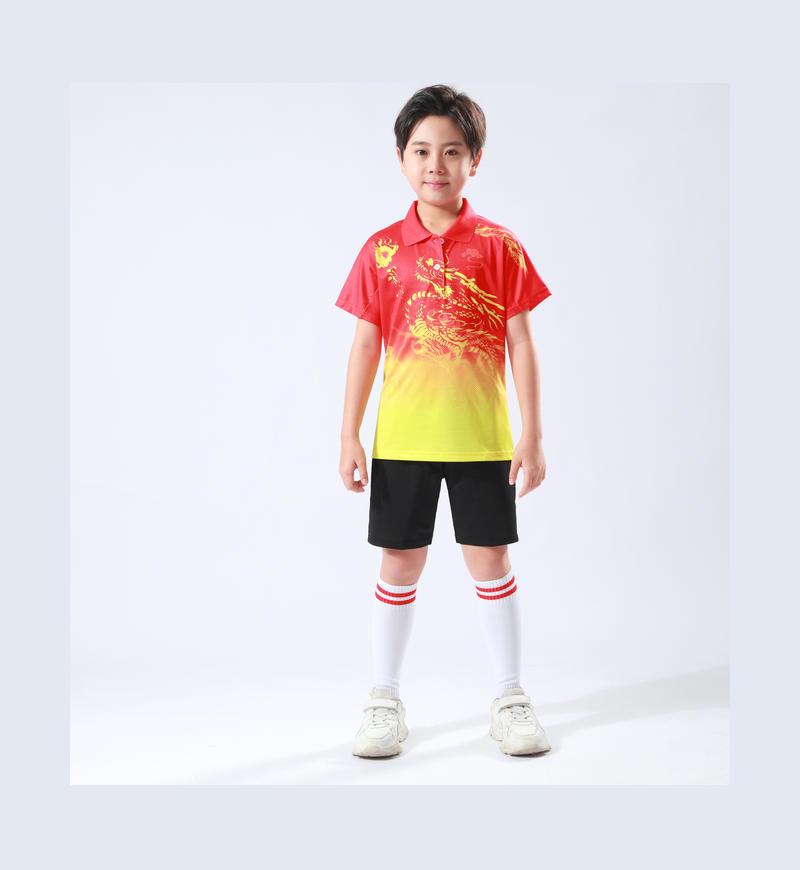 Quick-Dry Table Tennis & Badminton Clothing Set: Kids' Polo & Adult Short Sleeve