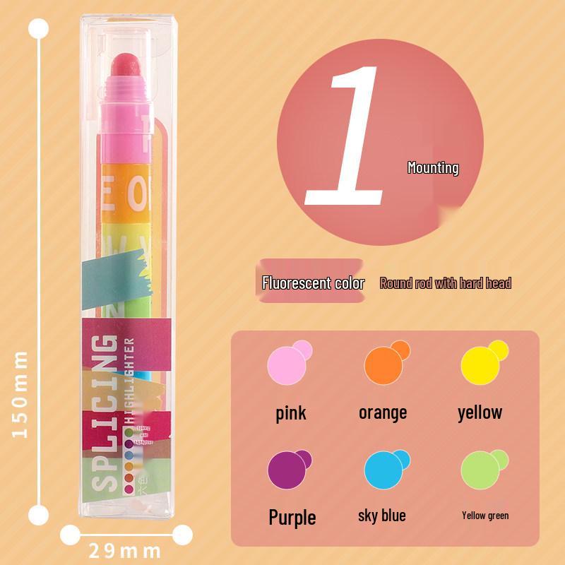 

Creative Retro Fluorescent Highlighter Set - 12 Colors for Students No Specification