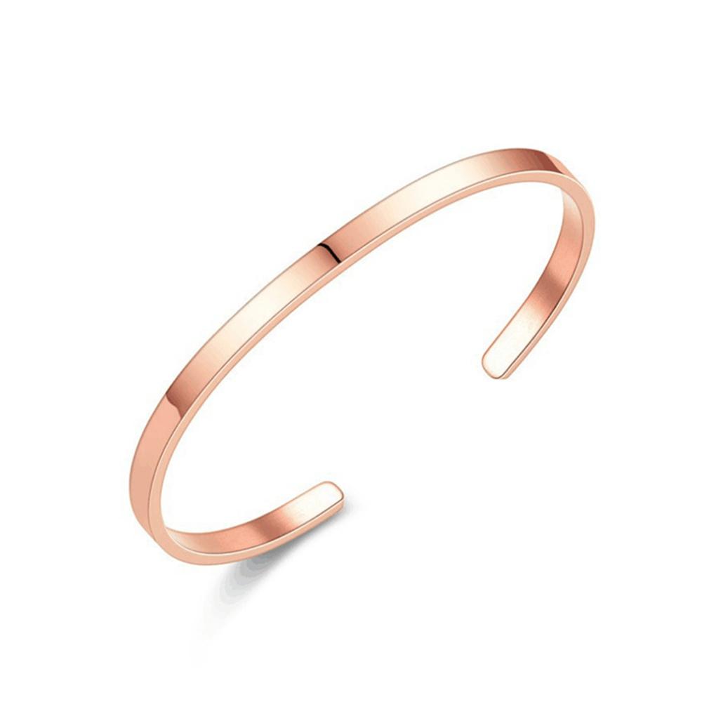 4MM Stainless Steel Gold Color Men Cuff Bracelet Simple Opening Adjustable Bracelet Bracelet For Women Hip Hop Jewelry