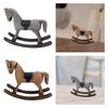 Rocking Horse Figurine Vintage Rustic Collection Retro Wooden Desktop Ornament for Cabinet Desk Office Bookshelf Entrance