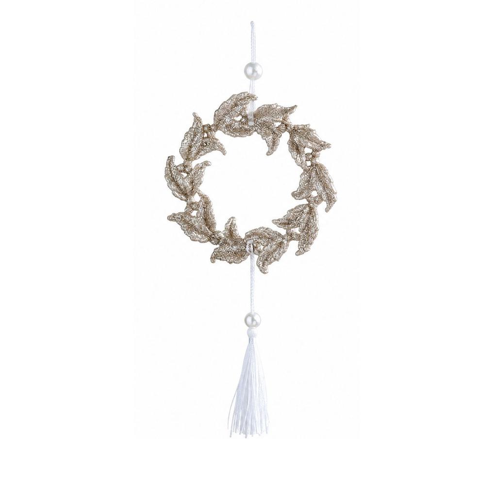 Christmas Tree Ornaments with Glitter Hollow Snowflake Heart and Butterfly Hanging Decorations, Wreath Design