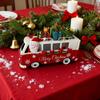 1pc Metal Christmas Bus Desktop Decoration Kids Toy Gift Vintage Craft Miniature Vehicle Xmas Table Home Decor Presents Kids