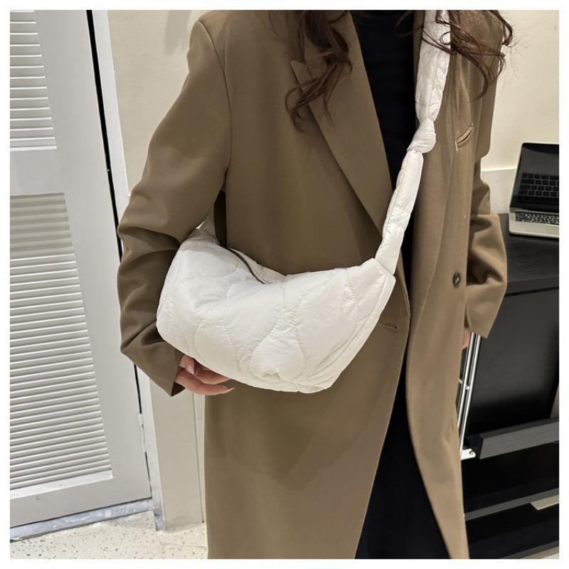 Fashion Down Bag Spring New Oxford Fabric Quilted Dumpling Bag Solid Color Shoulder Bag Crossbody Bag Women