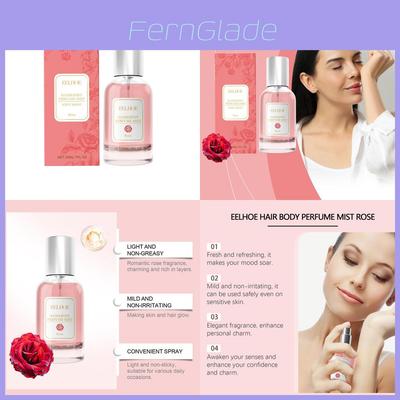 Eelhoe Spray Parfumé Rose pour Corps et Cheveux Brume Rafraîchissante Élégante Parfumée pour le Charme