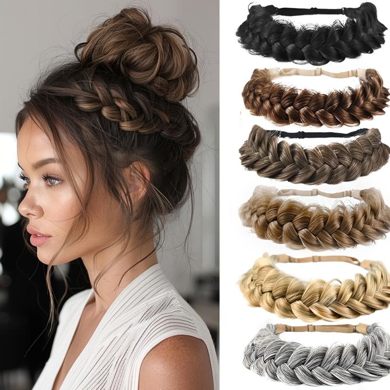 1 Pcs Synthetic Premium Adjustable Handmade Wig Braided Elastic Band Hair  Braiding Hair Headband Headwear For Women