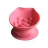 Cute Silicone Slow Food Bowl Slanted Mouth Neck Protection Suction Bowl Non-Slip Easy Clean Feeding Basin Cat Dog