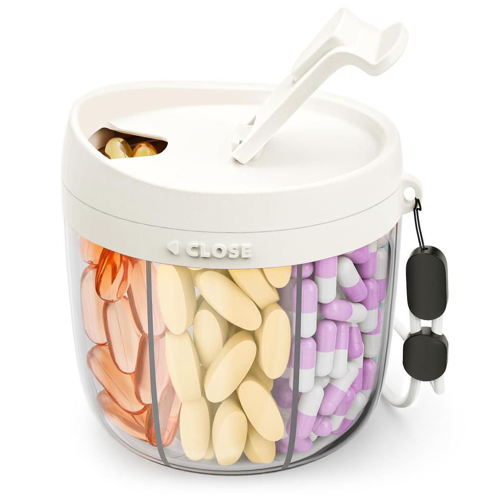 Cute Large Pill Dispenser Storage Container Anti-Mix Moisture-proof Portable Travel Bottle Organizer With Wide Opening Easy Use
