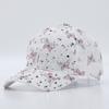 Baseball Hat Adjustable Back Buckle Butterfly Design Curved Brim Sun Protection Lace Hat with Rhinestones Inlaid Women Headwear