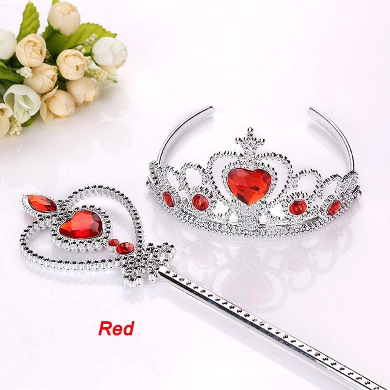2Pcs Sweet Princess Tiara Crown Headband for Girls, Rapunzel Elsa Cosplay Hair Jewelry with Magic Tights Party Gift Accessories
