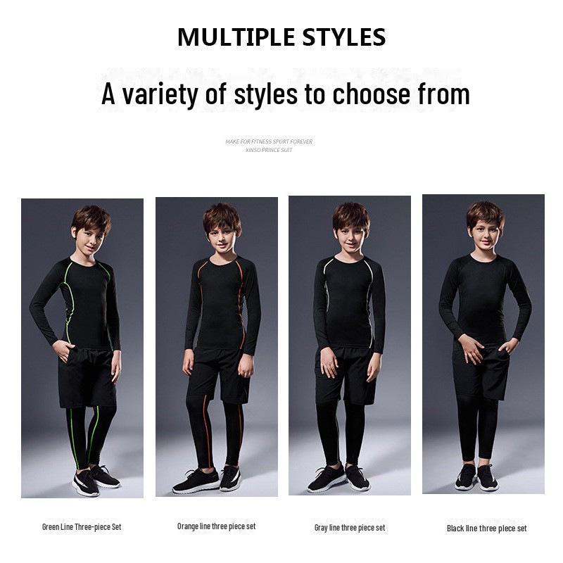 Meias-calças de veludo para crianças transfronteiriças: Macacão de manga comprida para meninos, secagem rápida, fitness e basquete