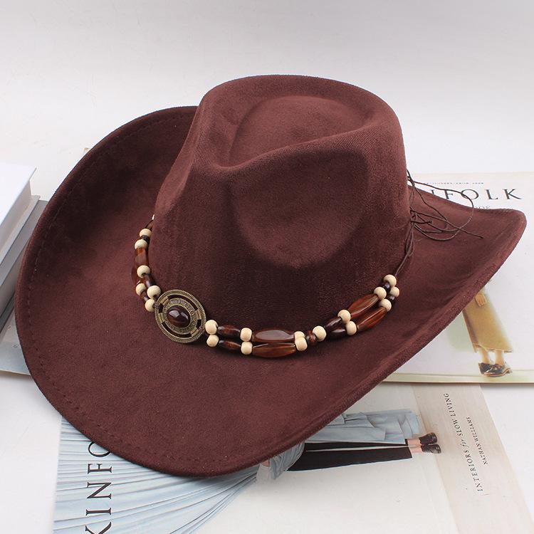 Western Cowboy Style Tibetan Fashion Top Hat Autumn/Winter New Collection Deer Skin Velvet Large Edge Riding Hat
