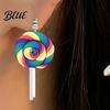 Colorful Festive Earrings 1 Pair Women Hook Rainbow Lollipop Design