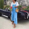Women's Casual Summer Cotton Linen Loose Straight-Leg Overalls In Solid Colors