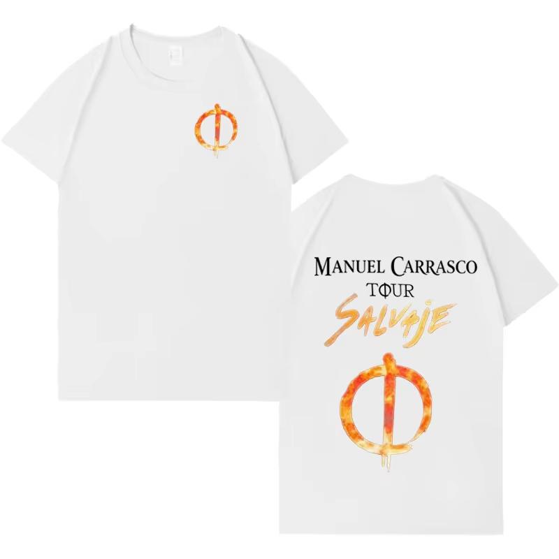 Hip Hop Unisexs Tshirt Rapper Unisexuel Carrasco Salvaje Tour Hot Sale High Quality Tshirt Unisex Women Cotton Cozy Casual Streetwear