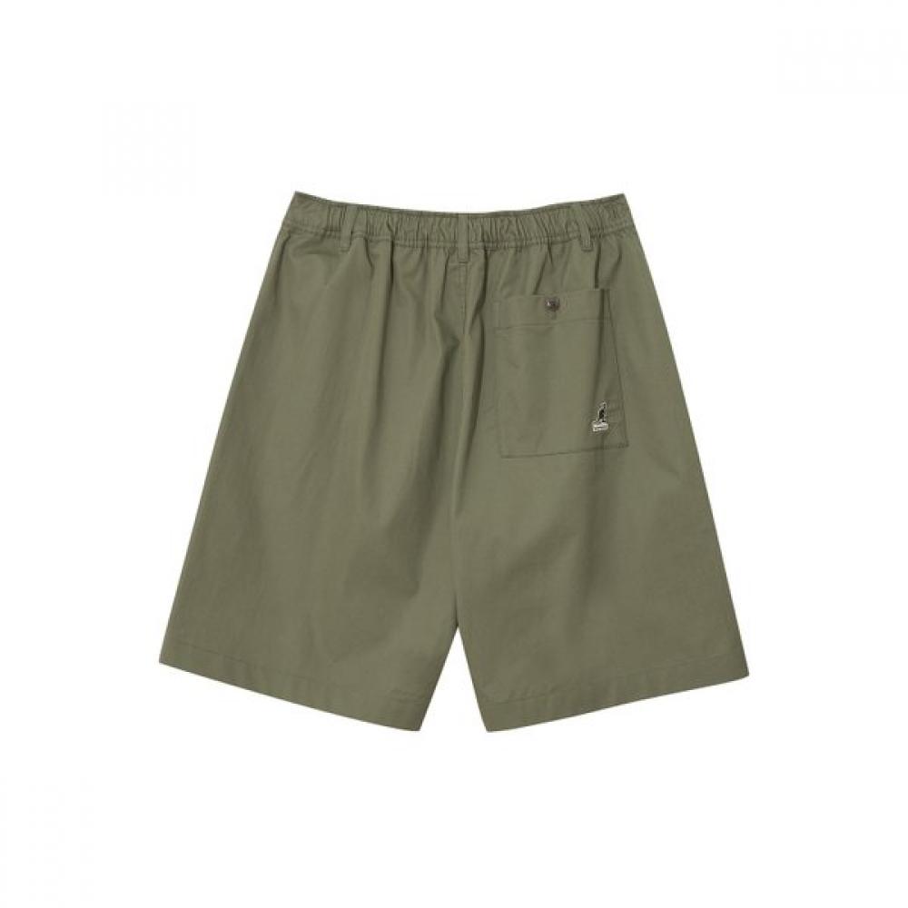 KANGOL Khaki Cotton Twill Shorts 4063
