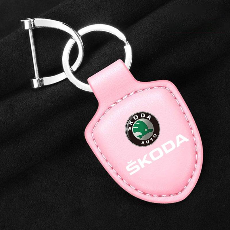 KITD7 Auto Reiner Farb Schlüsselanhänger Anhänger Schlüsselring Für Männer Frauen Geschenk Für Skoda octavia 2 a7 a5 rapid fabia yeti superb SCALA Zubehör