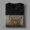 2025 Summer Funny Smoking Cat Meme Men's T Shirts Funny Tees Short Sleeve Round Collar T-Shirts 100% Cotton Plus Size Tops Tees