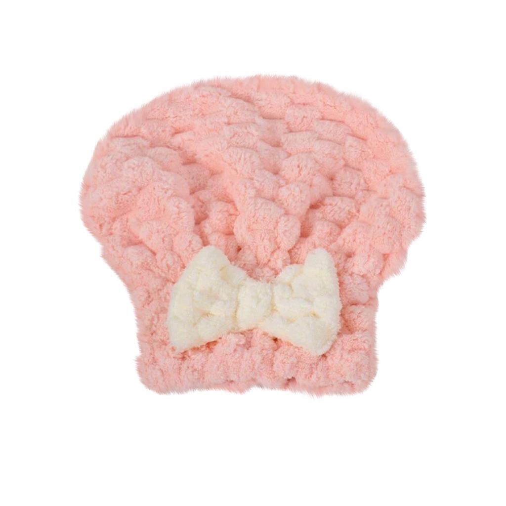 Bow Tie Dry Hair Cap Super Absorbent Quick Dry Coral Velvet Princess Shower Cap Female Thickened Dry Hair Towel Free Blow Wrapped Head Towel