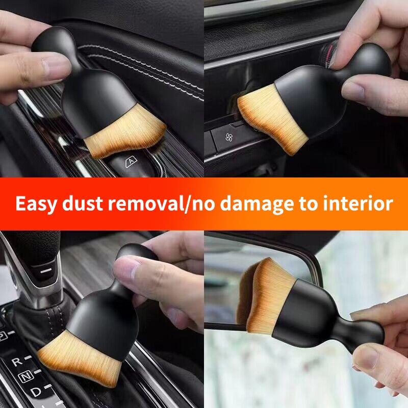 5/10Pcs Car Interior Cleaning Brush Conditioner Air Outlet Soft Fur Clean Brushes With Shells Crevice Dust Brush Tools