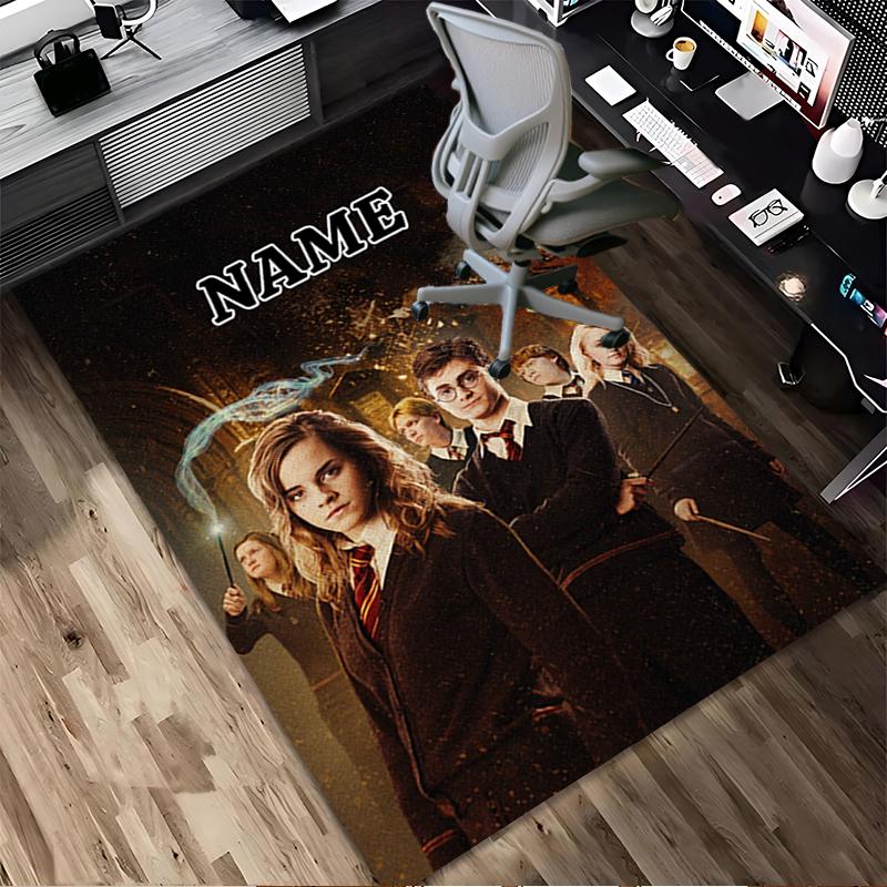 Custom Name Harry Potter Living Room Non-Slip Area Rug Soft Carpet for Bedroom Kids Playroom Sofa Office Home Decor Doormat