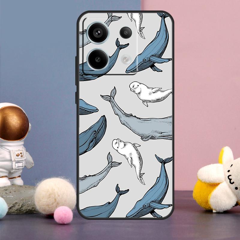 Blue Ocean Whales Pattern Case For Xiaomi Redmi Note 13 9 10 11 12 14 15 Pro Plus Redmi 15 15C 14C 10C 12C 13C Cover