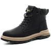 Men Work Boots Puncture-Proof  Waterproof Work Shoes Steel Toe Safety Boots Industrial Indestructible Boots Side Zipper Shoes