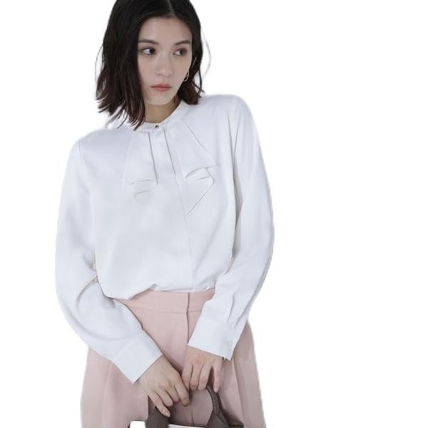 

Блузка женская Natural Beauty Basic с металлическими деталями и оборками, молочно-белая