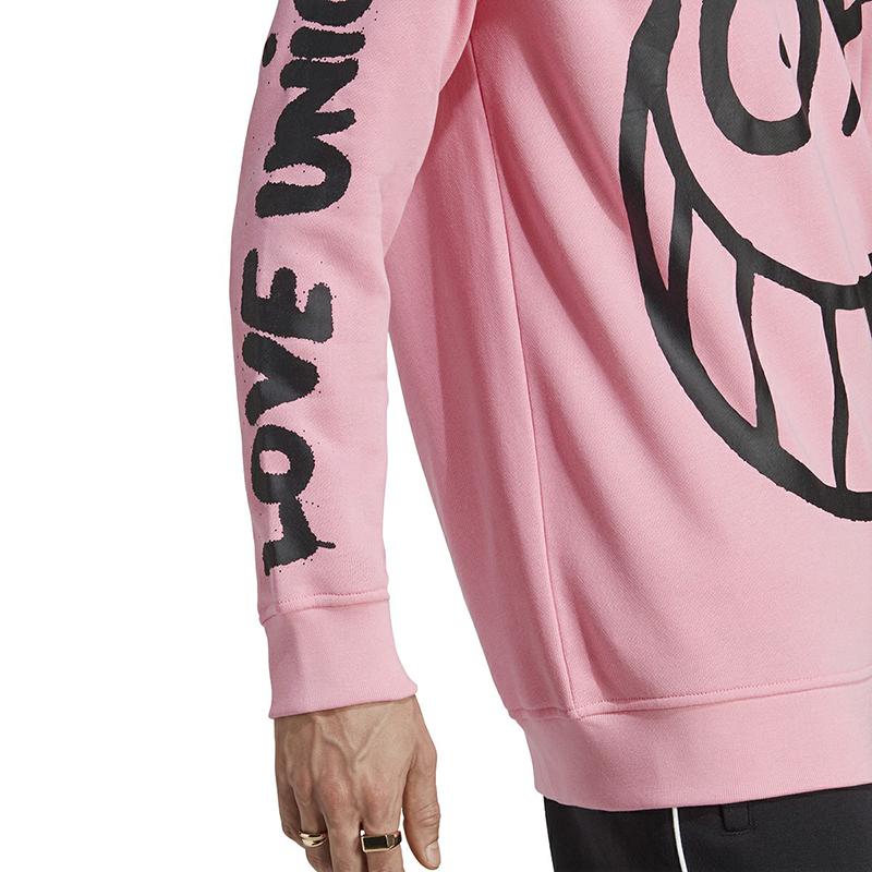 Adidas Originals Graffiti-Print Halb-Reißverschluss Stehkragen Sweatshirt Herren Sweatshirt Rosa IA6397