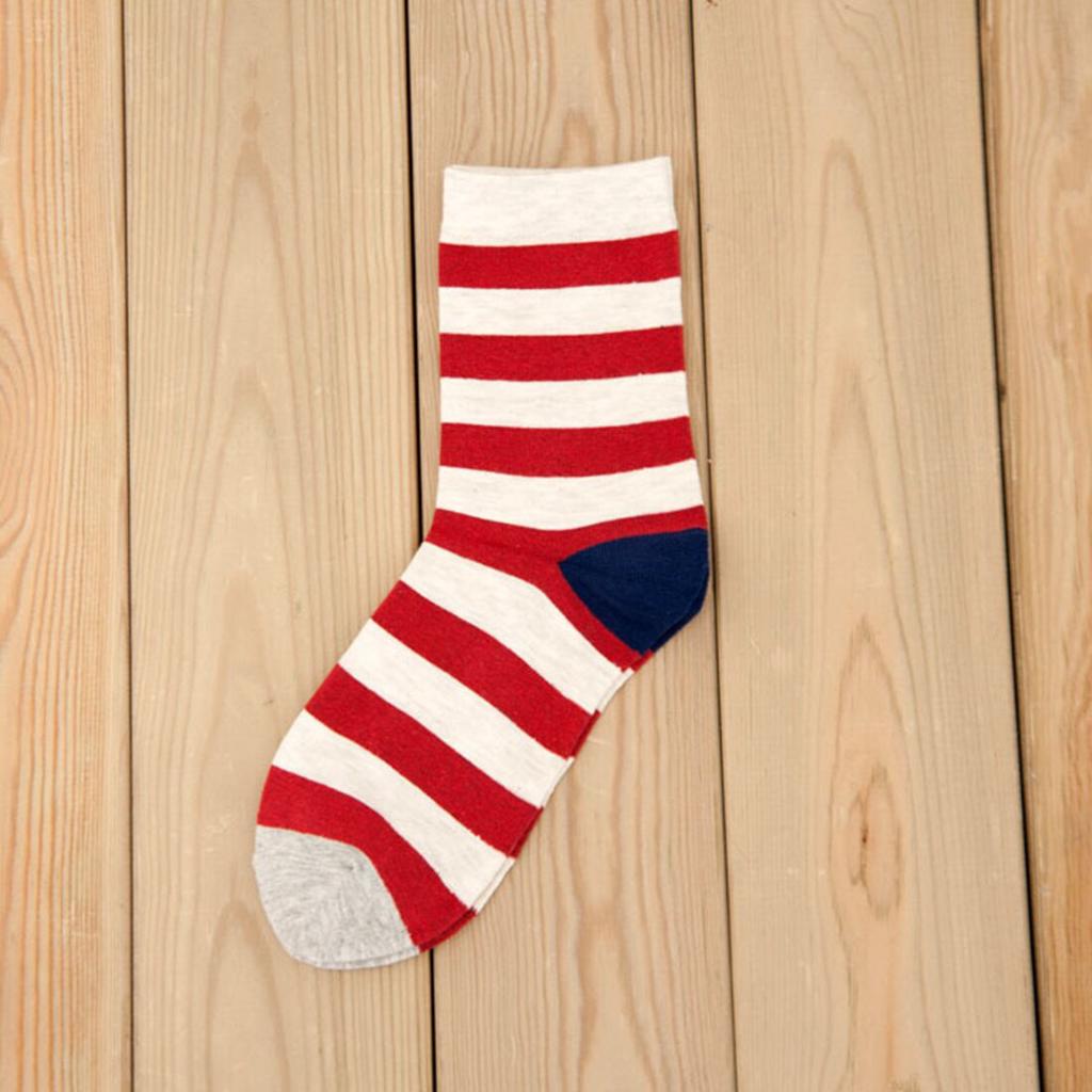 Buy Stripes Men Crew Socks Casual Harajuku Dress Business Designer