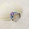 Purple Crystal & Blue Opal Ring | Silver Statement Band Jewelry