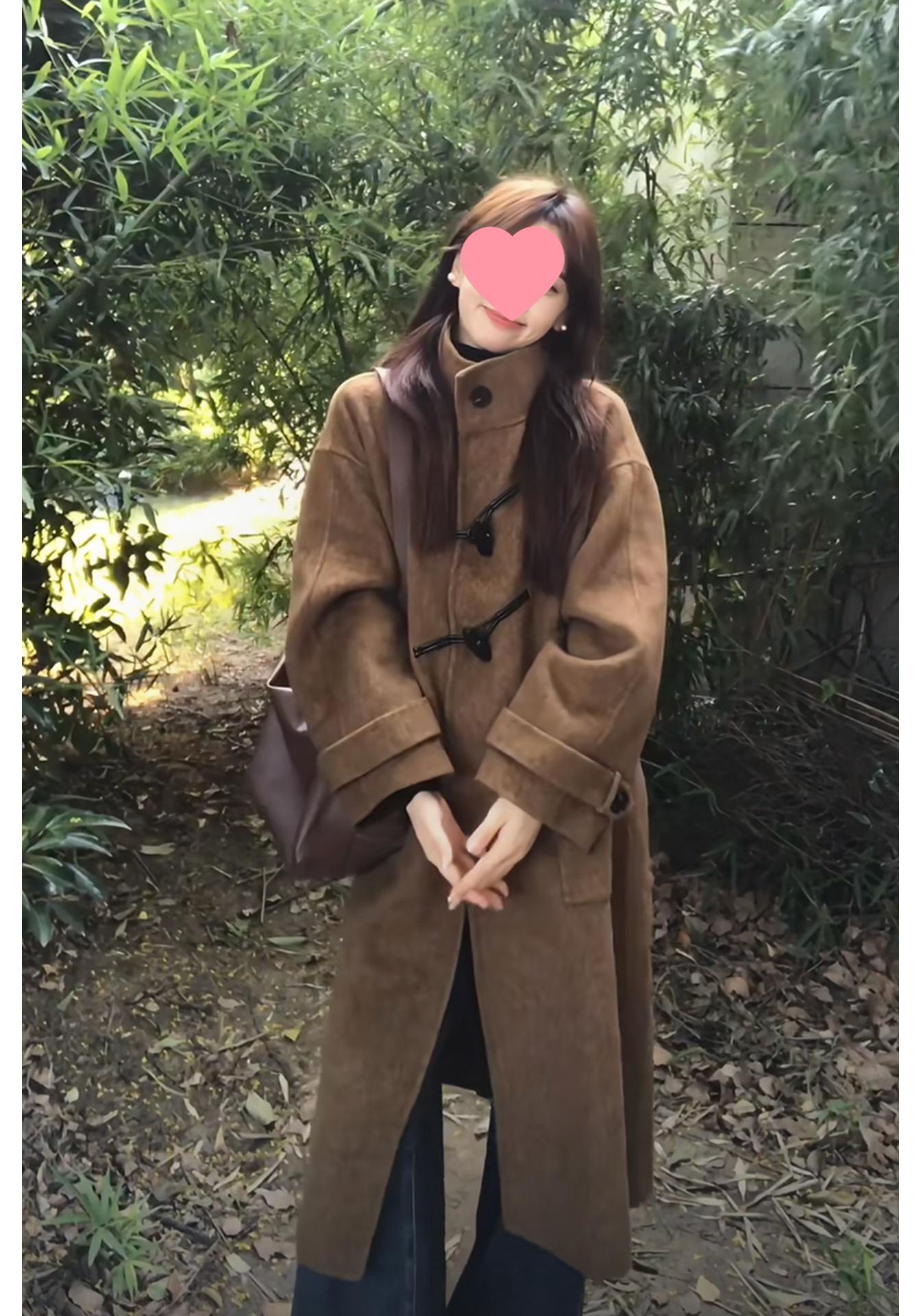 Women s High-End Petite Wool Coat - Korean Style 2025, Autumn/Winter Hepburn Fashion. L (Tall, slim, elegant fit)