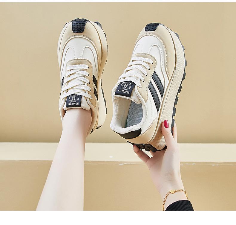 Korean Style Women's 2025 Spring Forrest Gump Shoes - Thick-Soled, Height-Increasing Casual Running Shoes HL871-1