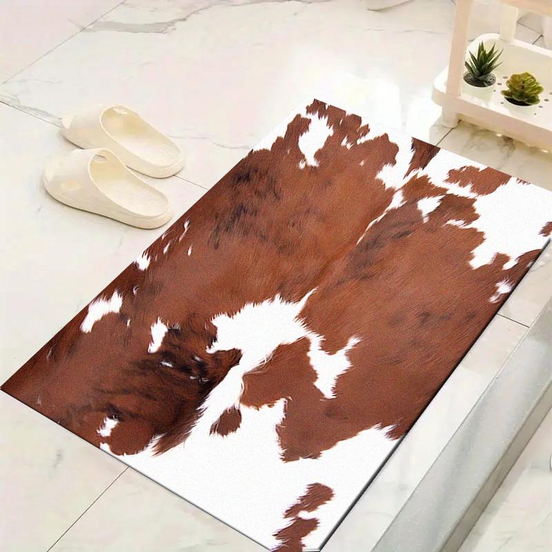 Rustic Cowhide Style Carpet Rug for Living Room Bedroom Home Sofa Decoration,Kids Play Non-slip Floor Mat