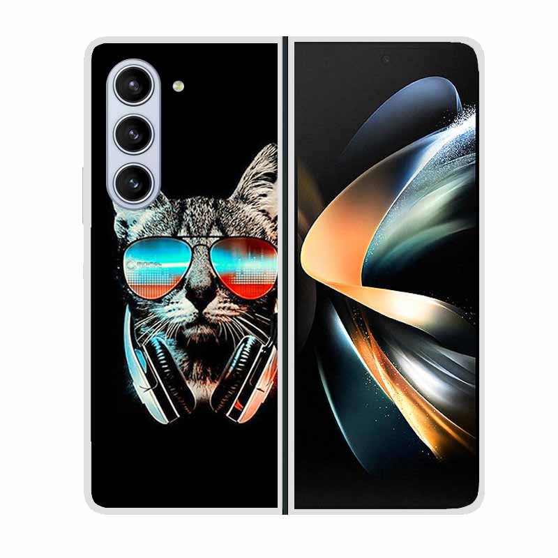 For Samsung Galaxy Fold 6 Case Cool Space Animal Clear Hard Phone Cases for Galaxy Z Fold6 5G 2024 Back Cover Zfold6 Shells Capa