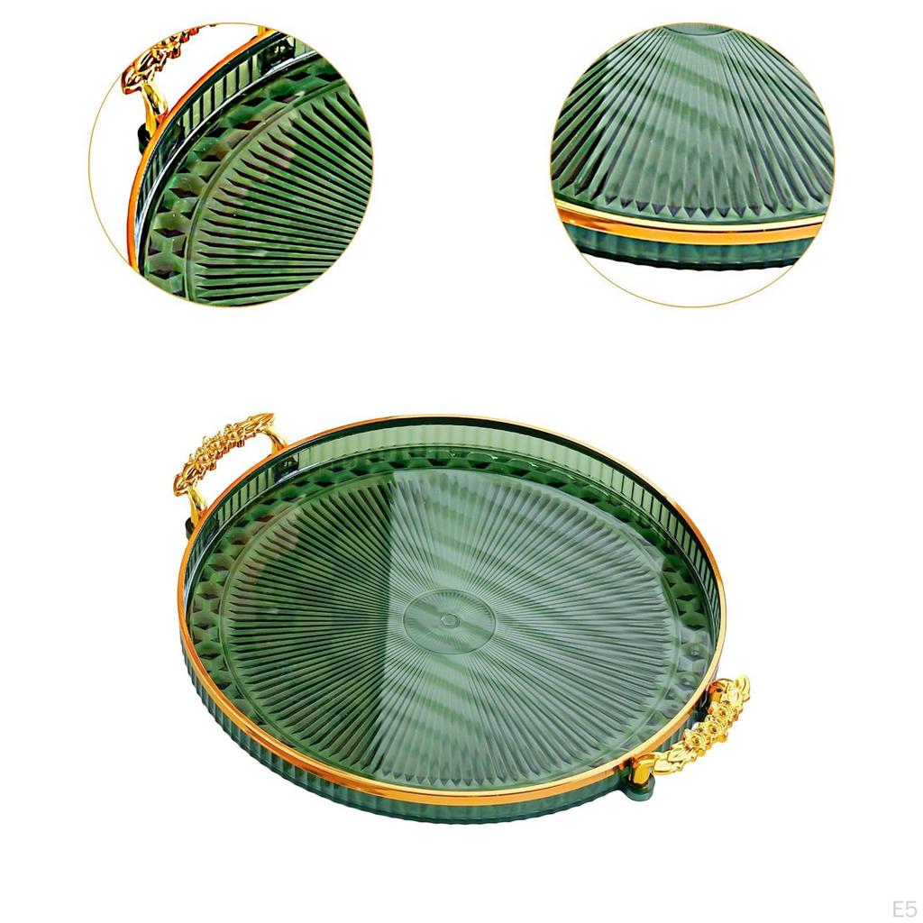 Round Serving Tray Cake Display Plate Multipurpose Snack Storage Holder Fruit Food