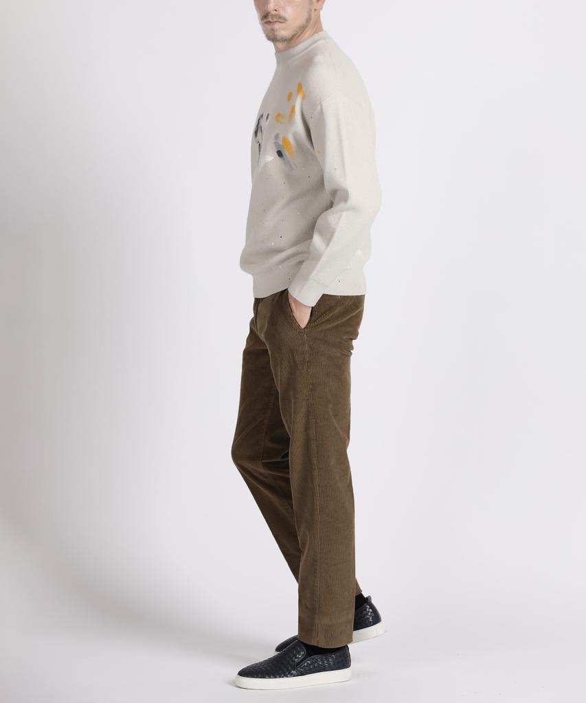 PANICALE Brown Slim Fit Corduroy Pants