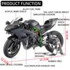 1:9 Skala Kawasaki H2R Metallmotorradmodell Statische Ornamente Simulationssound & Licht Diecast Auto Kinderspielzeugautos Geburtstag