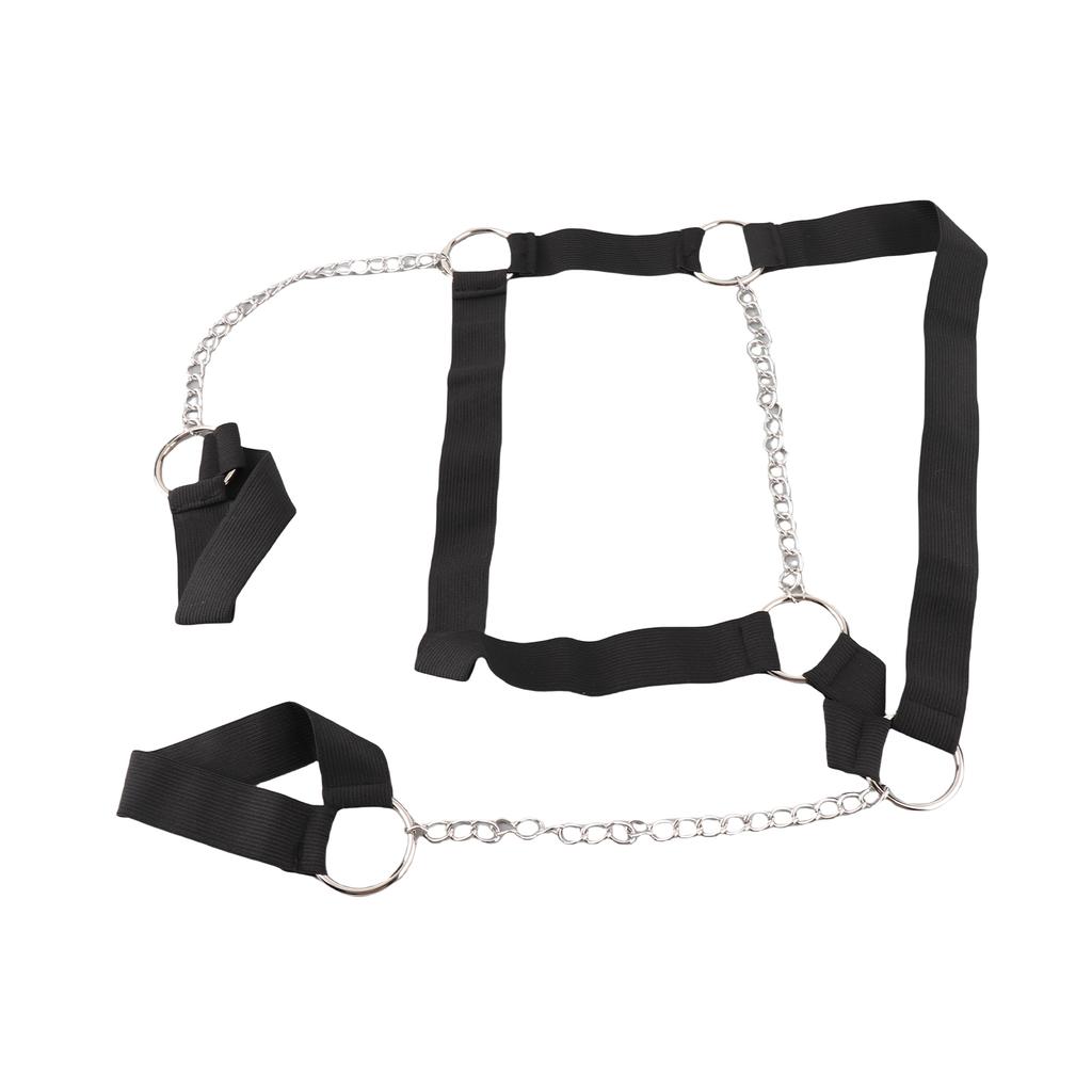 Men Chest Harness Black Punk Style Adjustable Tightness PU Metal Chain Men Top Chest Suspender for Cosplay Party