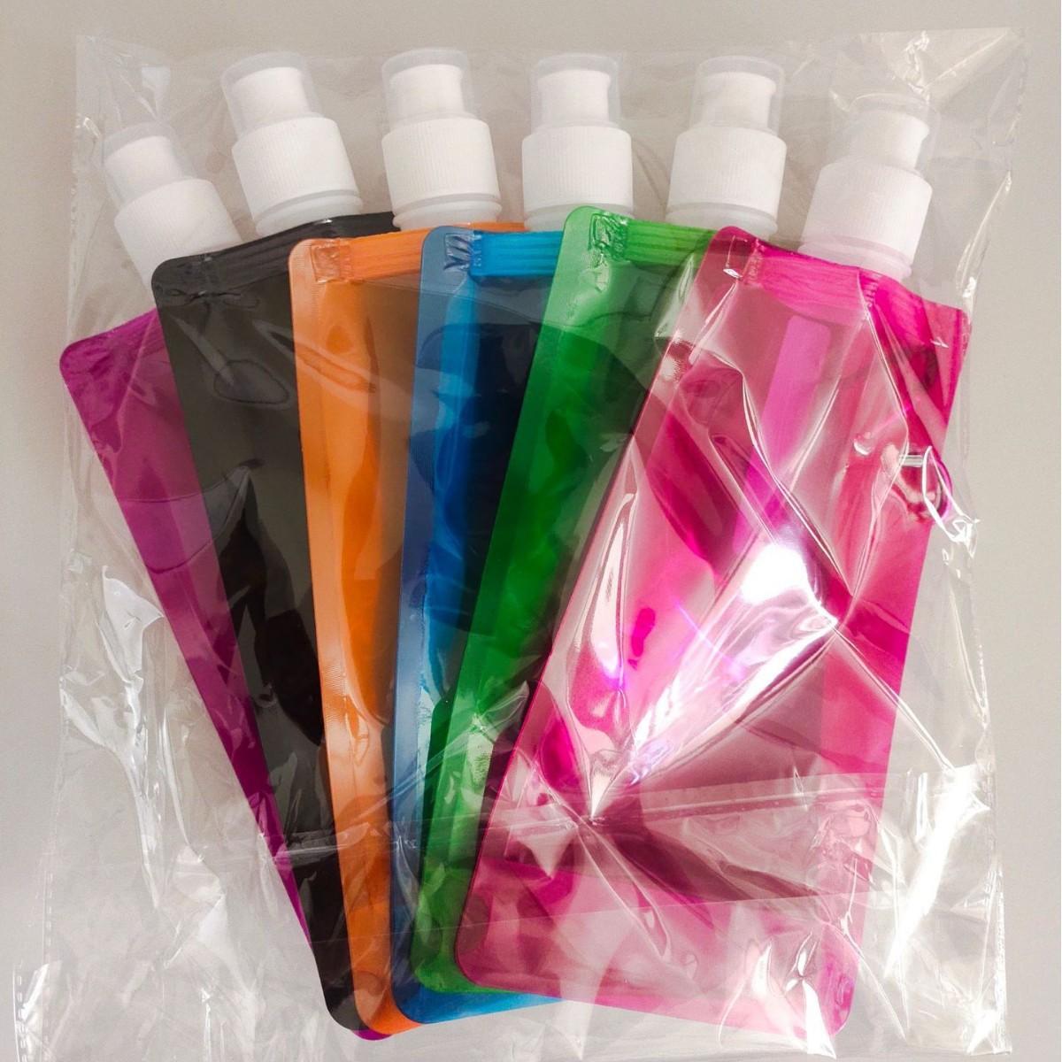 Eco Friendly PE Collapsible Water Bag Custom Logo Printing Outdoor Sports Hiking Portable Folding Water Bottle Picnic