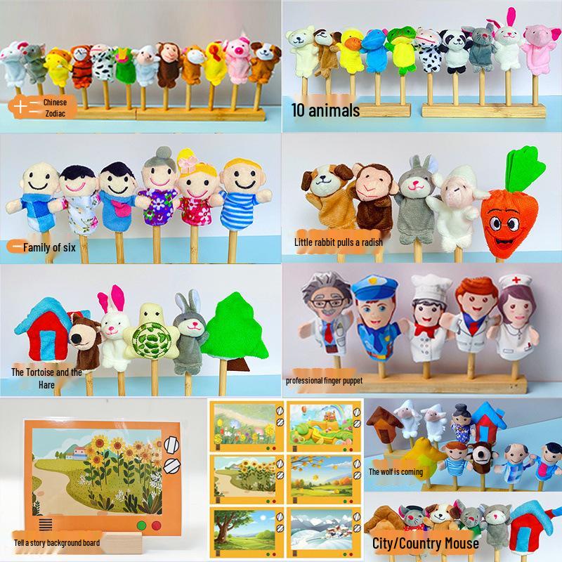 Animal Finger Puppet Display Rack for Kindergarten and Dollhouse Language Areas