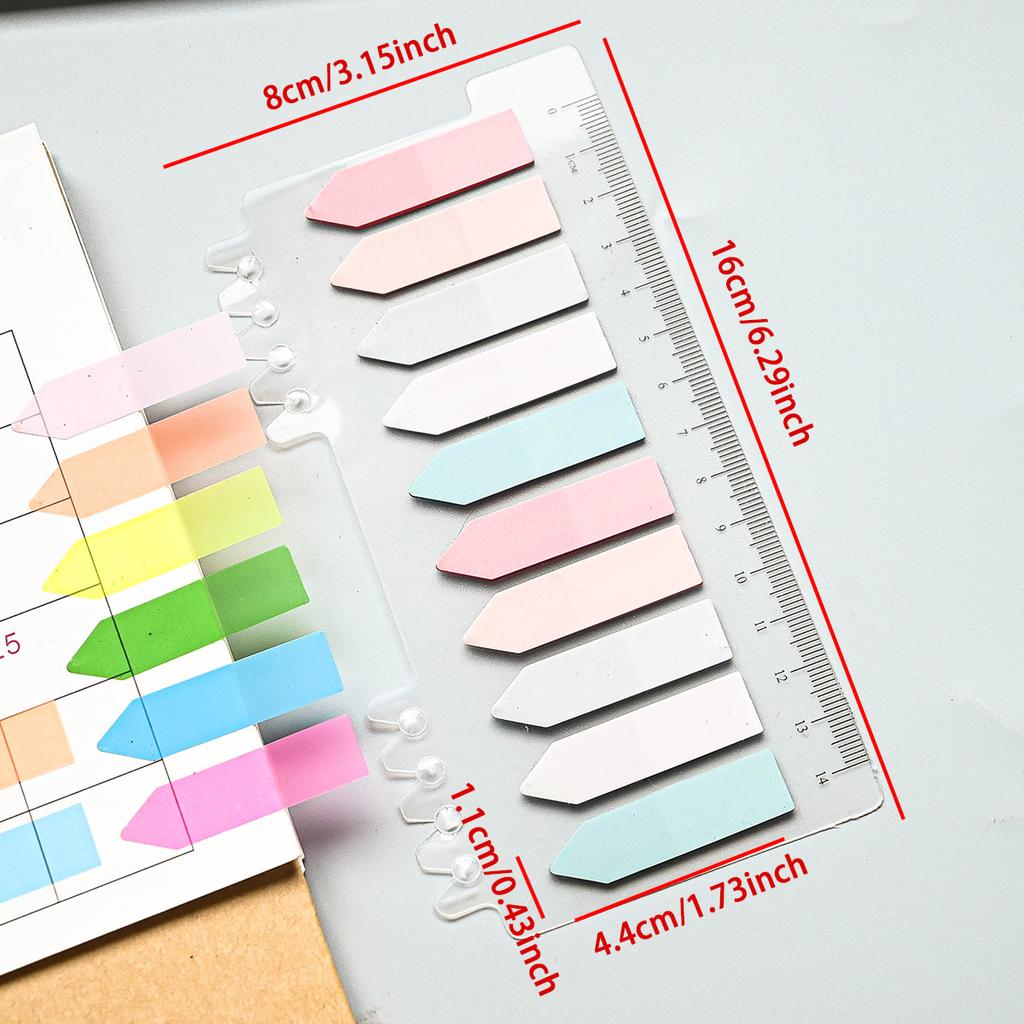 200 Sheets Color Stickers Notes Transparent Self-Adhesive Index Tabs Flags Sticky Note Stationery School Office Supplies